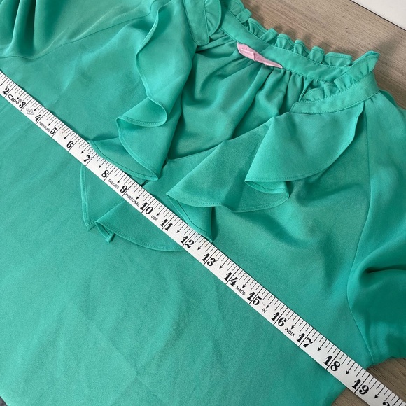 Lilly Pulitzer | Green Ruffled Collar Lightweight Blouse XS - Picture 6 of 7